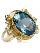 Stil Vintage Inel Acvamarin Aur galben 14K vrc100y